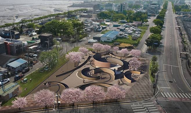 '2026 전곡항 1090 플린스(Plinth) 퍼블릭아트 프로젝트' 최종 당선작 '연흔'. 사진=화성시문화관광재단