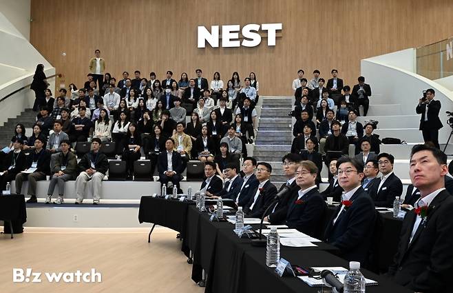이억원 금융위원장이 8일 서울 광나루로 신용보증기금 광진지점에서 열린 'NEST AI-Lab 광진 개소식'에 참석하고 있다./사진=이명근 기자 qwe123@
