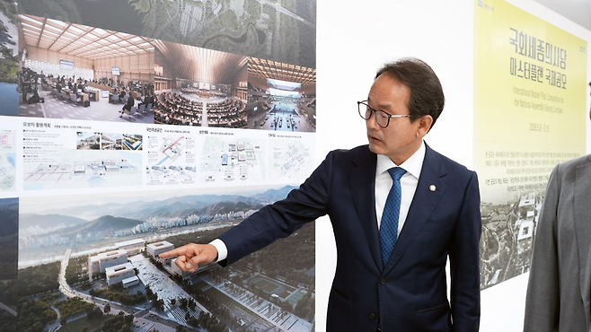 국회세종의사당 마스터플랜 전시회 현장. 강준현의원 제공.
