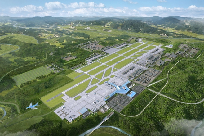 대구시 군위군과 경북 의성군 일대에 추진되고 있는 TK공항(대구경북 민·군 통합공항) 조감도. <대구시 제공>