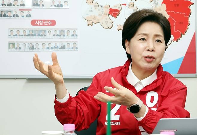 지난 8일 경기 수원에 있는 국민의힘 경기도당에서 양향자 경기지사 후보가 매일경제와 인터뷰하고 있다. 김재훈 기자