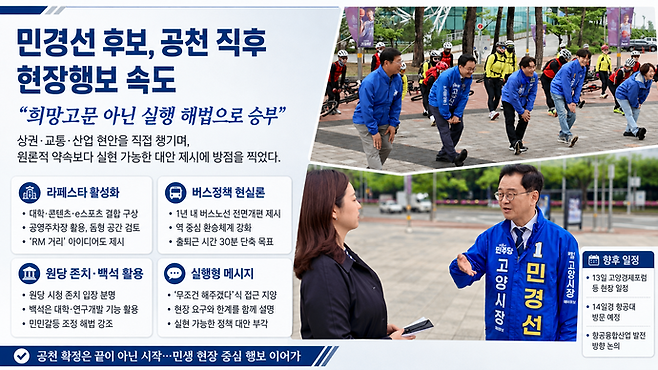 민경선 더불어민주당 고양특례시장 후보 12일 일정 요약 이미지. 사진=ChatGPT