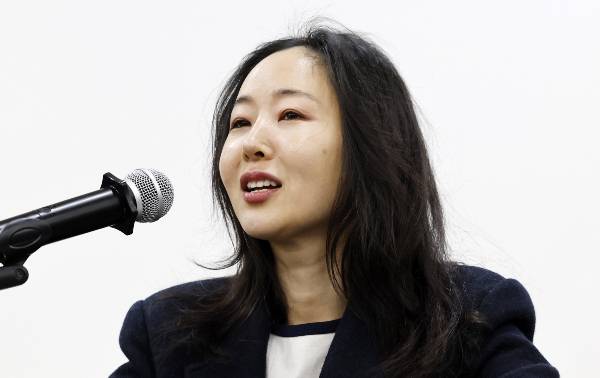 민희진 오케이레코즈 대표(전 어도어 대표)가 광주 전담대학교를 찾아 오월정신과 문화 정책에 대해 소신을 드러냈다. 사진은 민희진 오케이레코즈 대표 모습. /사진=뉴시스