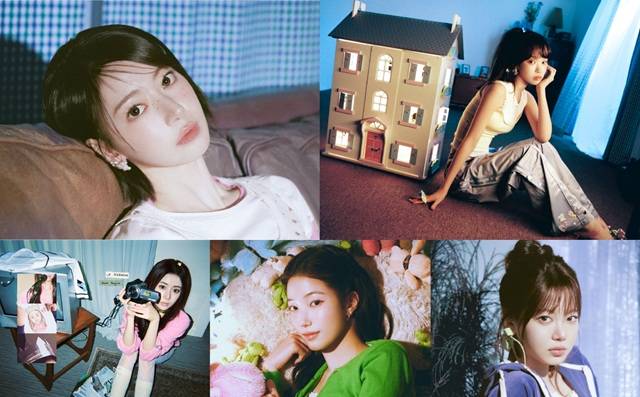 르세라핌의 사쿠라 김채원 홍은채 카즈하 허윤진(왼쪽 위부터 시계방향)은 22일 오후 1시 두 번째 정규앨범 'PUREFLOW pt.1'을 발매하고 컴백 활동을 시작한다./쏘스뮤직