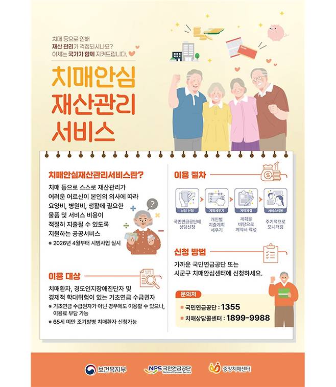 치매안심재산관리서비스 시범사업 포스터