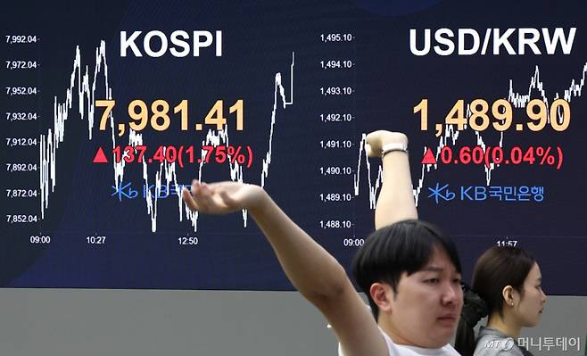 14일 서울 영등포구 여의도 KB국민은행 스마트딜링룸에서 직원들이 업무를 하고 있다./사진제공=뉴시스