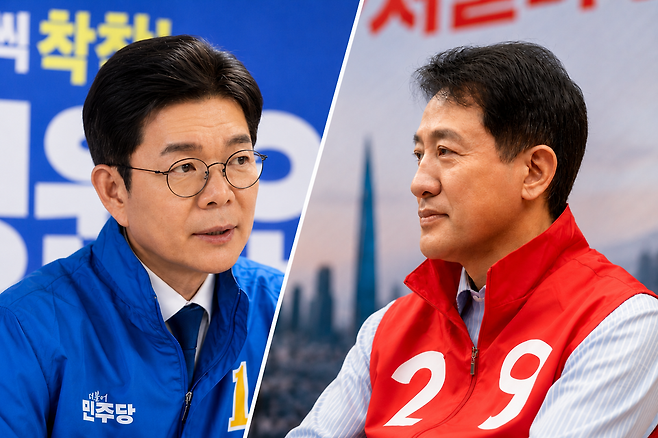 정원오 더불어민주당 서울시장 후보(왼쪽)와 오세훈 국민의힘 서울시장 후보 ⓒ각 캠프 제공