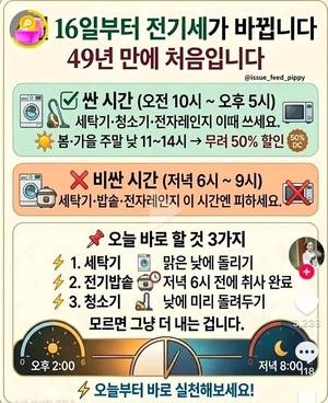 온라인에 떠도는 전기요금 개편 관련 허위 정보 게시물. 기후에너지환경부가 지난 3월 발표한 '계절·시간대별 전기요금 체계 개편안'을 보면, 이번 제도 개편 핵심 대상은 일반 가정용이 아니라 산업용 전기 사용자다. 전기요금 개편안은 지난달 16일 시행됐다. /누리소통망 갈무리