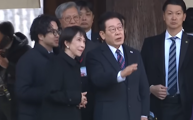 일본 나라현 호류지 방문한 이재명 대통령과 다카이치 일본 총리(sbs 캡처)