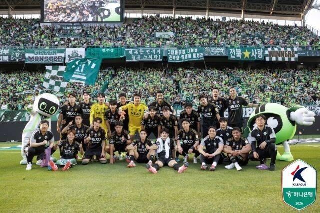 전북이 17일 전주월드컵경기장에서 열린 김천상무와의 하나은행 K리그1 2026 홈 경기에서 1-0 승리를 거뒀다./프로축구연맹 제공