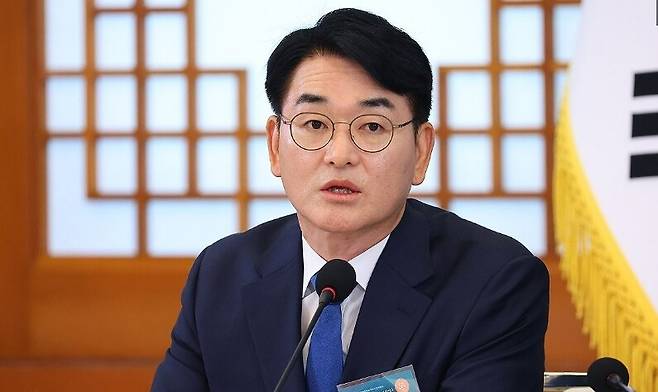 박용진 규제합리화위원회 부위원장이 지난달 15일 청와대에서 이재명 대통령 주재로 열린 규제합리화위원회 제1차 전체회의에서 발언하고 있다. 연합뉴스