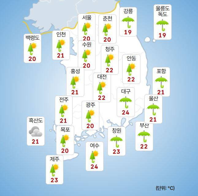 ⓒ기상청 내일(21일) 오후 날씨