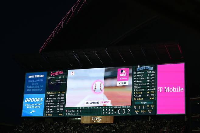 MLB에서 ABS 챌린지에 따른 판정 화면. 게티이미지