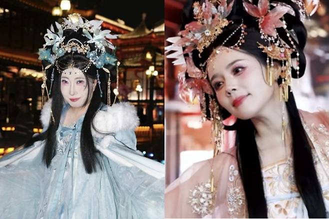 연예인 박명수, 한가인이 유튜브 채널에서 '왕홍 체험' 콘텐츠를 찍고 있다. /사진=유튜브 계정 갈무리