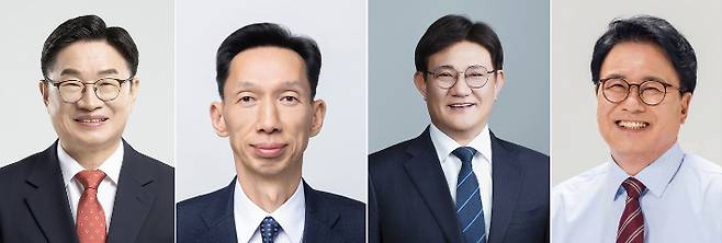 (왼쪽부터)권순기, 김준식, 송영기, 오인태 경남교육감 후보. 중앙선거관리위원회 제공