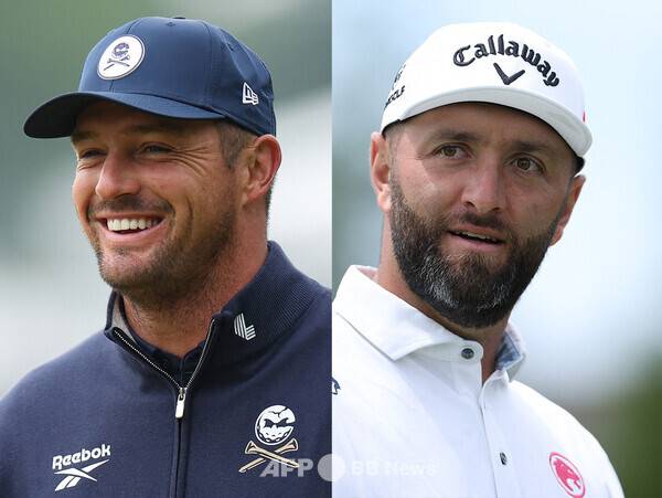 2026년 LIV(리브) 골프 코리아 대회에 출전하는 브라이슨 디섐보(미국), 존 람(스페인). 사진제공=ⓒAFPBBNews = News1 (사진을 무단으로 사용하지 마십시오.)