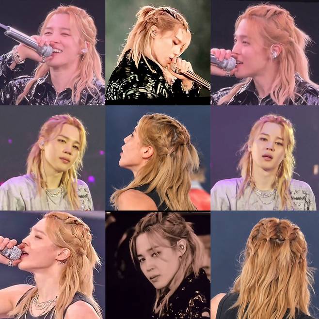 'JIMIN BRAIDS' 방탄소년단 지민, 금발 땋은 머리로 라스베이거스 공연 1일차 美 트렌드 1위 '평정'