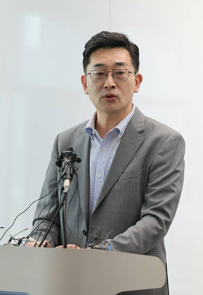 이학인 서울시교육감 후보가 26일 오전 서울시교육청에서 열린 기자회견에 참석해 발언하고 있다. (사진=서울시교육청)