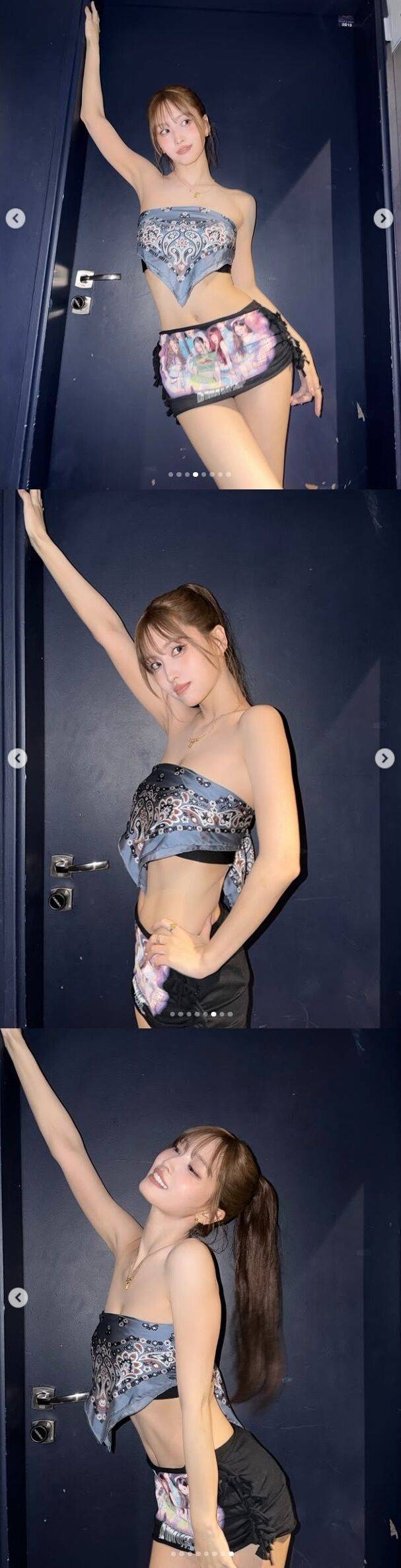 트와이스 모모가 파리 현지를 매혹시킨 독보적인 미모와 패션을 과감하게 공개하며 글로벌 팬들의 시선을 강탈했다./모모 소셜미디어