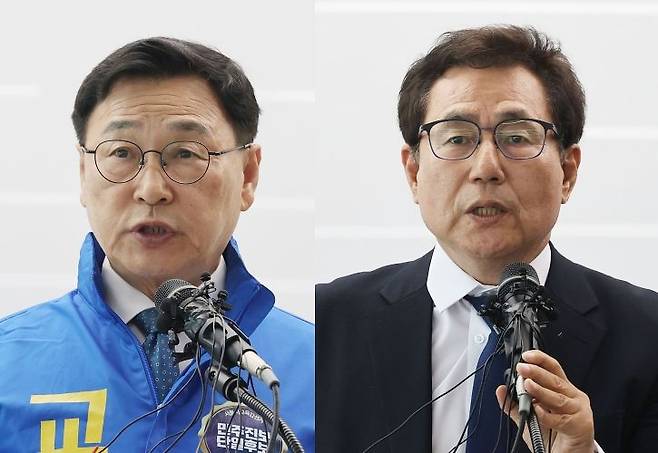 서울시교육감 진보진영 후보인 정근식 후보(왼쪽), 한만중 후보. 연합뉴스