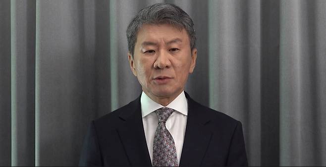 축구협회장 자진 사퇴를 선언한 정몽규 회장. 사진 | 대한축구협회