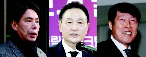 왼쪽부터 신문선, 허정무, 차범근