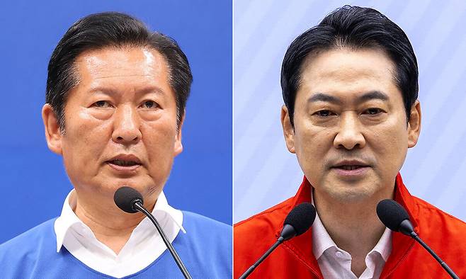 정청래 더불어민주당 대표(왼쪽)와 장동혁 국민의힘 대표. 연합뉴스