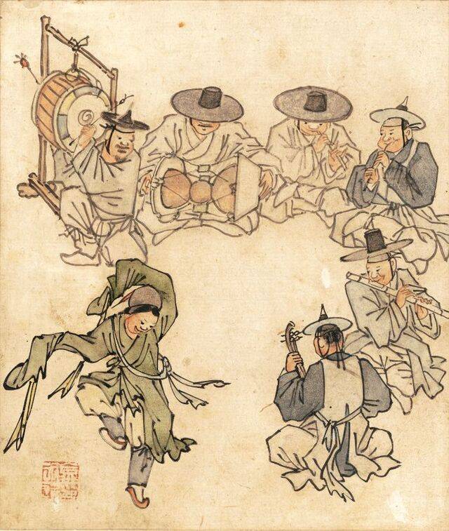 단원 풍속도첩 속 ‘춤추는 아이’(무동). 국립중앙박물관 제공