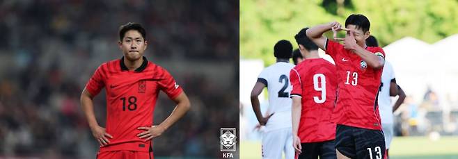 드디어 완성된 이강인(왼쪽)-손흥민 조합. 한국 축구의 운명을 짊어진 두 에이스가 월드컵 전 마지막 실전 무대에 오른다. 대한축구협회·연합뉴스 제공