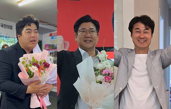 ▲ 왼쪽부터 구미시의회 김정도, 김현경, 김효석 당선인. 각 후보 캠프 제공