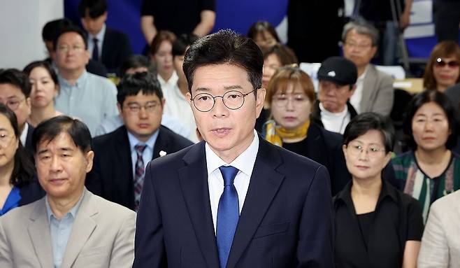 지방선거 관련 입장 밝히는 정원오 서울시장 후보. 연합뉴스