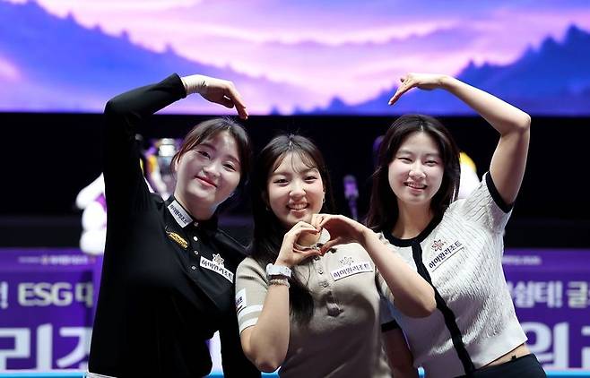 '하이원리조트 PBA·LPBA 챔피언십 2026'에 출전하는 하이원위너스 소속 강지은, 전지우, 이미래 선수. 강원랜드 제공