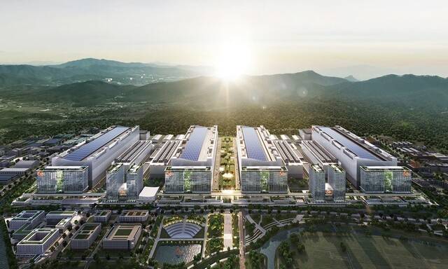 경기 용인 반도체 일반 산단에 지어지는 에스케이(SK)하이닉스 반도체 공장 조감도. 용인일반산업단지 제공