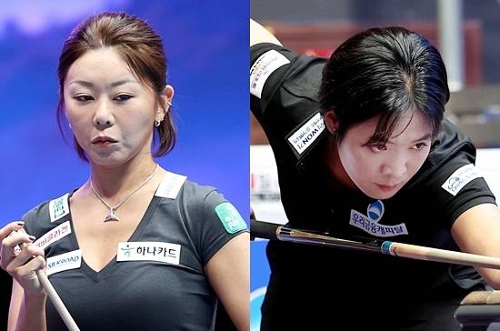 LPBA 최고 라이벌인 김가영(왼쪽)과 스롱피아비가 26/27 하이원리조트배 우승트로피를 놓고 격돌한다. 두 선수 통산 전적에선 김가영이 7승5패로 앞선다. (사진=PBA)