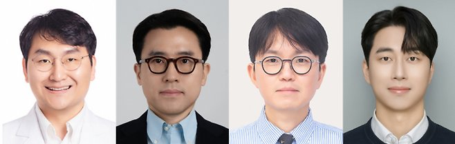 (왼쪽부터) 조철현 고대안암병원 정신건강의학과 교수, 정두영 KAIST 디지털인문사회과학부 교수, 안유석 서울대 의대·국립교통재활병원 교수(공동 제1저자), 김명성 울산과학기술원(UNIST) 의과학대학원 박사과정생(공동 제1저자). 고려대병원 제공