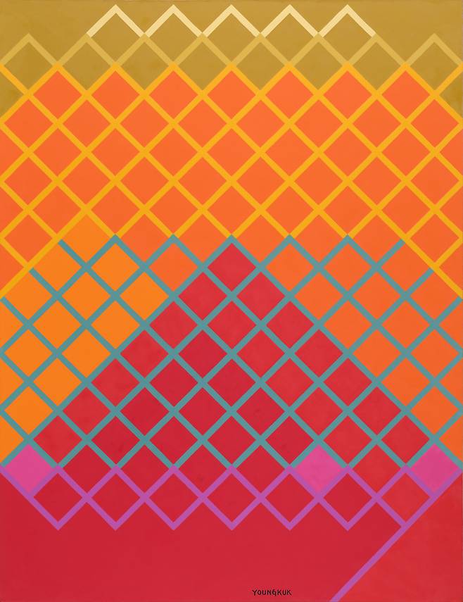 유영국, 산-Red, 1994, 캔버스에 유채, 260×200cm ⓒ유영국미술문화재단