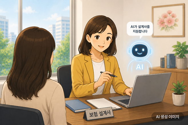 생성형 AI가 설계사의 생산성 및 상담 품질을 높이는 데 활용되고 있다. 챗GPT 생성 이미지