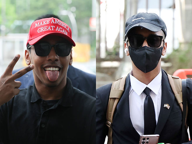왼쪽은 지난 5월 16일 공판에 출석하는 조말리. 오른쪽은 이날 공판에 출석하는 조말리. 뉴스1