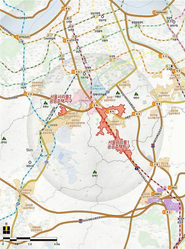 서울 서초구 서리풀 지구 위치도. 사진 국토교통부