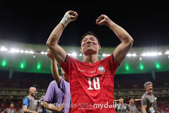 대한민국 축구대표팀이 12일 과달라하라 스타디움에서 열린 체코와의 2026 국제축구연맹(FIFA) 북중미 월드컵 A조 조별리그 1차전에서 2-1로 역전승을 거뒀다. 경기 종료 후 기뻐하고 있는 오현규./게티이미지코리아
