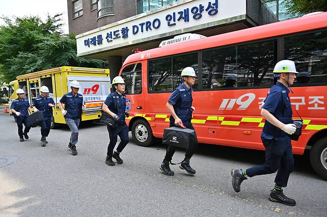 대구교통공사 월배차량기지 '유관기관 합동 재난 대비 불시 훈련' 모습 ⓒ대구교통공사 제공