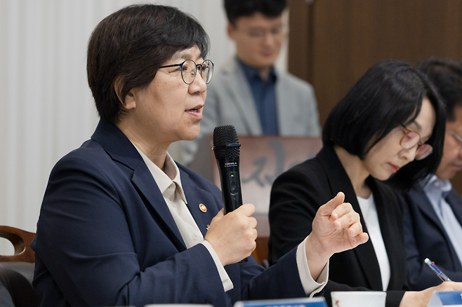 정부 출범 1주년 정책간담회 참석한 정은경 보건복지부 장관. 연합뉴스