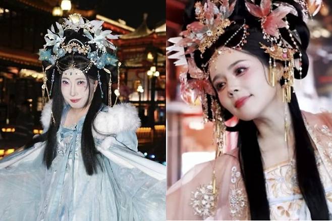연예인 박명수, 한가인이 유튜브 채널에서 '왕홍 체험' 콘텐츠를 찍고 있다. /사진=유튜브 계정 갈무리