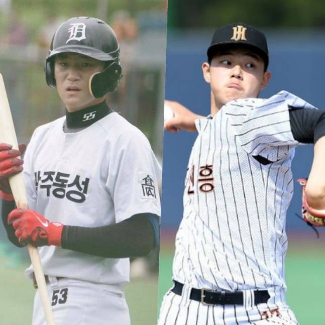 광주 동성고 유격수 김도영(왼쪽)-광주 진흥고 에이스 문동주. /사진=광주 동성고 야구부, OSEN 제공