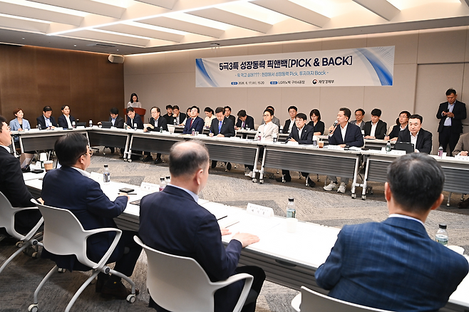 구윤철 경제부총리, 이철우 경북도지사, 김정기 대구시장 권한대행과 LG이노텍, SK실트론, KEC, 원익큐엔씨, 에이프로세미콘 등 대구·경북 지역의 주요 반도체 기업 관계자들이 참석한 가운데 17일 LG이노텍 구미4공장에서 ‘제5차 기업혁신 지원 민관협의체 간담회’가 열렸다. /구미시 제공