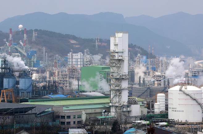 전남 여수시 석유화학단지 공장. 연합뉴스