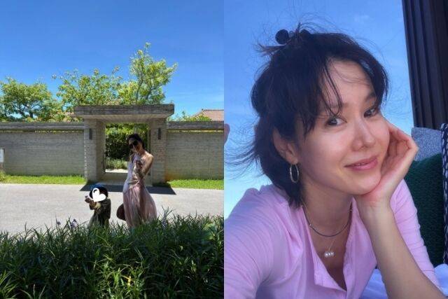 배우 손예진이 아들과 함꼐한 여행 근황을 전했다. / 손예진 소셜미디어