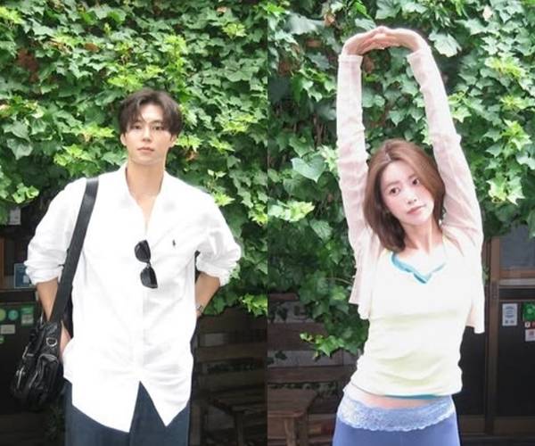 걸그룹 다이아 출신 기희현과 모델 이상윤이 핑크빛 열애 중이다. 사진=기희현, 이상윤 SNS