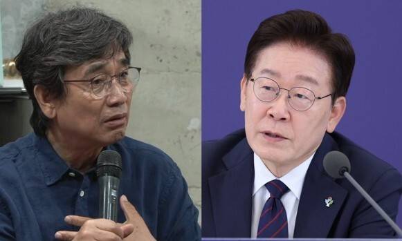 유시민 작가, 이재명 대통령. 딴지방송국 유튜브 채널 갈무리, 연합뉴스