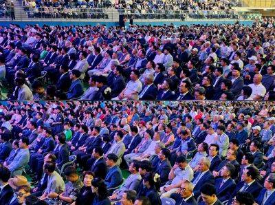 이날 취임식에는 수많은 완도 군민들이 참석해 인산인해를 이뤘다. 이준경 기자